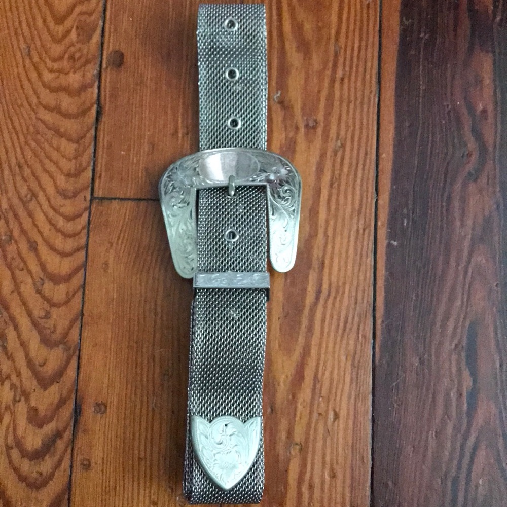German silver and mesh belt